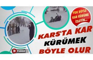Kars'ta Kar Kürümek Böyle Olur