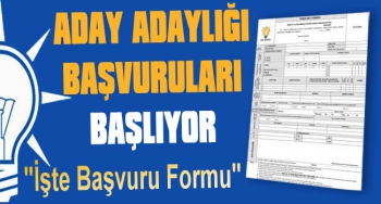 AK Parti Belediye Başkan Aday Adayları Başvuru Formu 2018