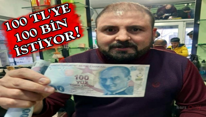 ARDAHANLI BERBER,  100 TL'Yİ 100 BİN TL'DEN SATIŞA SUNDU