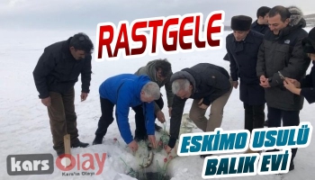 Bakan Ersoy, Çıldır Gölü'nde Eskimo Usulü Balık Avladı