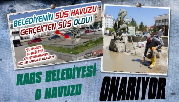 Belediyenin Süs Havuzu Onarılıyor