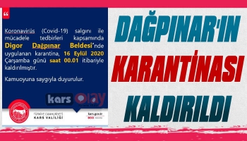 Dağpınar'ın Karantinası Kaldırıldı