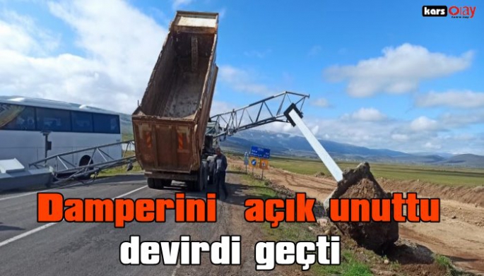 Damperini açık unuttu, mobese direklerini devirdi