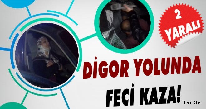 Digor Yolunda Feci Kaza : 2 Yaralı