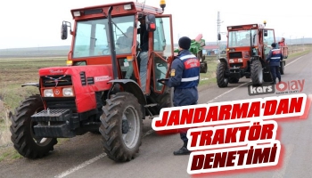 Jandarma Kars'taki Traktörleri Denetledi