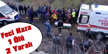 Kars'ta Trafik Kazası 1 Ölü 2 Yaralı