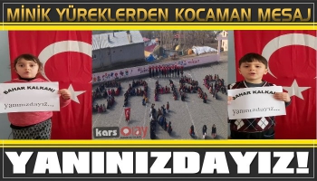 Kağızman'da Minik Yüreklilerden Mehmetçiğe Destek Videosu