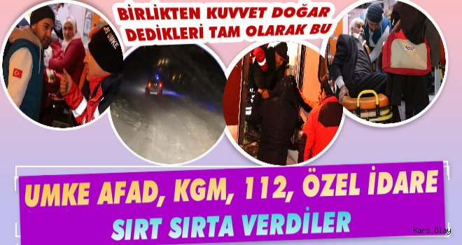 Kağızman'da 4 Acil Hasta Kurtarıldı