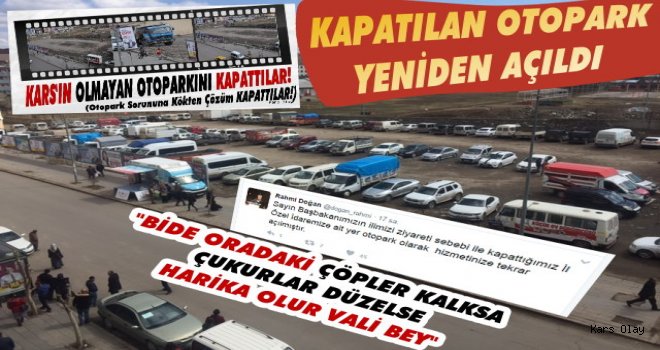 Kapatılan Otopark Yeniden Açıldı