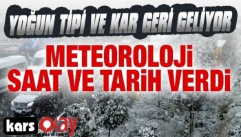 Kars'a Meteorolojiden Kar ve Tipi Uyarısı