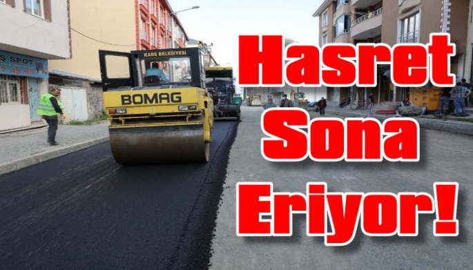 Kars Belediyesi Asfalt Serim Çalışmalarına Başladı