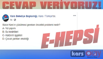 Kars Belediyesi'den Sosyal Medya Anketi