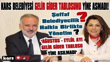 Kars Belediyesi Gelir Gider Tablosunu İki Aydır Yine Asmadı!