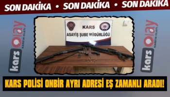 Kars Emniyetinden Onbir Adrese Eş Zamanlı Arama