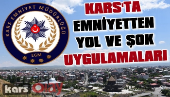 Kars Emniyetinden Yol ve Şok Uygulaması