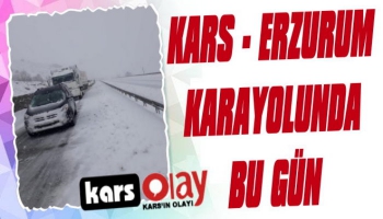 Kars Erzurum Karayoluna Nisan Kar'ı