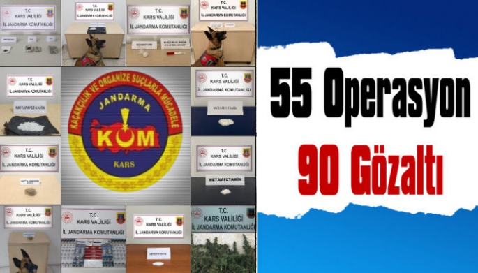 Kars İl Jandarma Komutanlığından 55 Operasyon