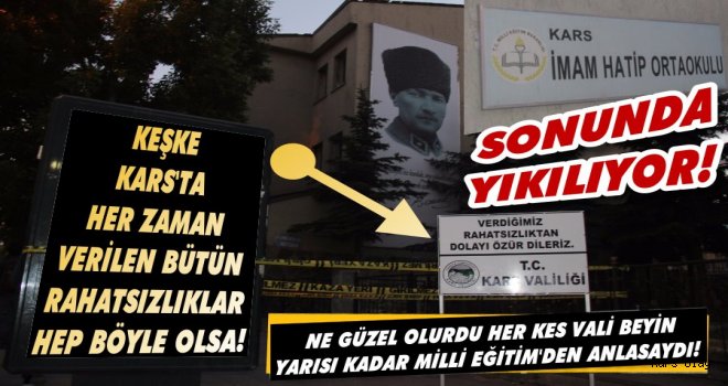 Kars İmam Hatip Ortaokulu Sonunda Yıkılıyor