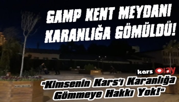 Kars Kent Meydanı Karanlığa Gömüldü