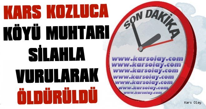 Kars Kozluca Köyü Muhtarı Silahla Vurularak Öldürüldü