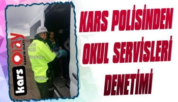 Kars Polisi Okul Servislerini Denetledi