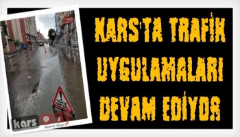 Kars Polisinden Eş Zamanlı Trafik Uygulaması