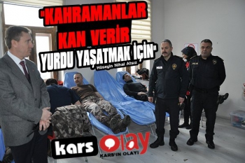 Kars Polisinden Kızılay'a Kan Bağışı