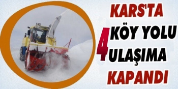 Kars'ta 4 Köy Yolu Ulaşıma Kapandı