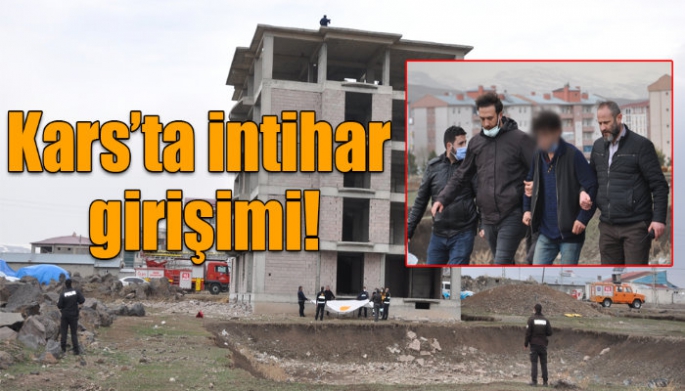 Kars’ta 5 katlı binada intihar girişimi!