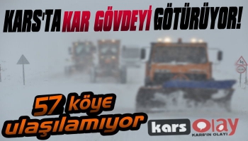 Kars'ta 57 Köy Yolu Ulaşıma Kapadı
