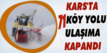 Kars'ta 71 Köy Yolu Ulaşıma Kapandı