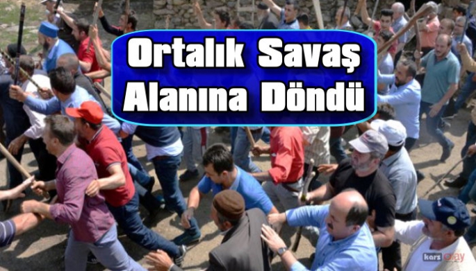 Kars'ta arazi anlaşmazlığında ortalık savaş alanına döndü!