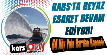 Kars'ta Beyaz Çile Devam Ediyor: 64 Köy Yolu Kardan Kapalı