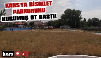 Kars’ta Bisiklet Parkurunu Kurumuş Ot Bastı