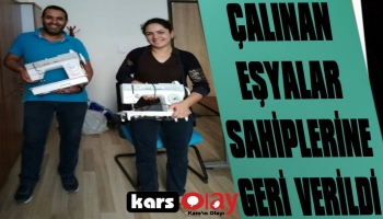 Kars'ta Çalınan Eşyalar Sahiplerine Geri Verildi