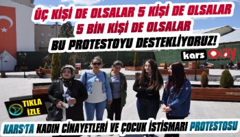 Kars'ta Çocuk İstismarını 3 Kadın Protesto Etti