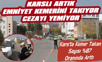 Kars'ta Emniyet Kemeri Uygulaması