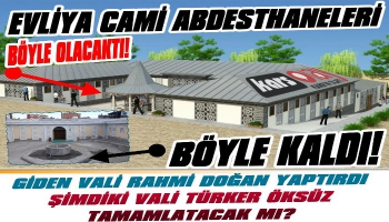 Kars'ta Evliya Cami Abdesthanesinin Şadırvanı Yarım Kaldı