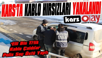 Kars'ta Kablo Hırsızları Yakalandı