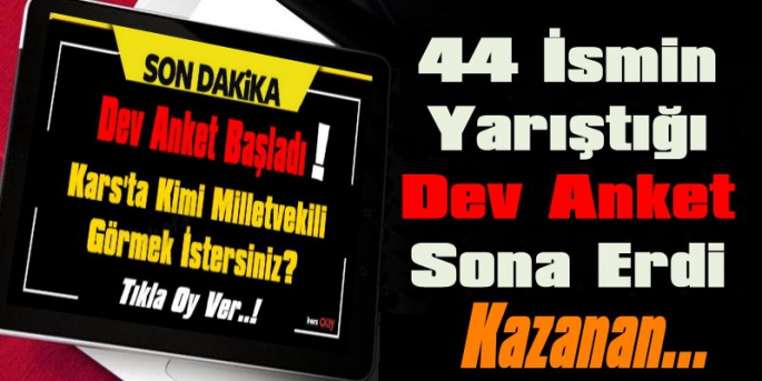 'Kars'ta Kimi Milletvekili Görmek İstersiniz?' Anketi Sona Erdi İşte Kazanan İsim