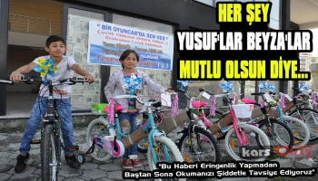 Kars'ta Köy Çocukları Mutluluğa Pedal Çevirdiler