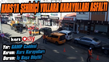 Kars'ta Şehir İçi Yollara Karayolları Asfaltı