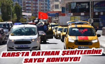 Kars'ta Taksiciler'den PKK'ya Lanet Konvoyu