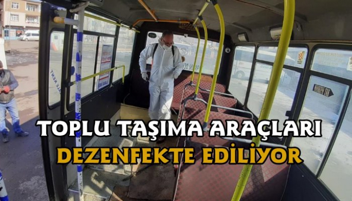 Kars’ta Toplu Taşıma Araçları Dezenfekte Ediliyor