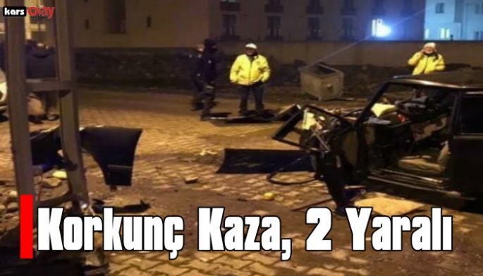 Kars'ta Trafik Kazası, 2 Yaralı!