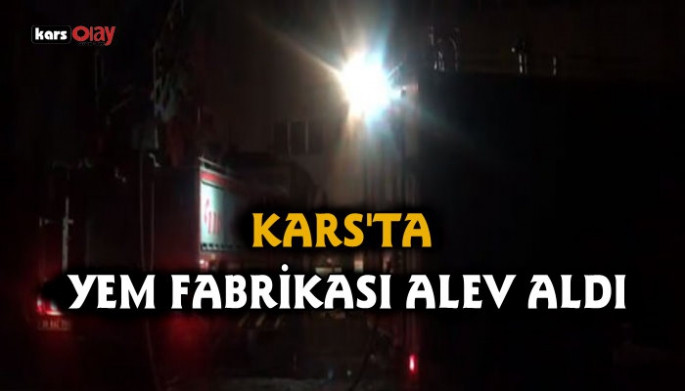 Kars'ta Yem fabrikası alev aldı