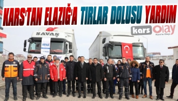 Kars’tan Elazığ’a 2 Yardım Tırı Yola Çıktı