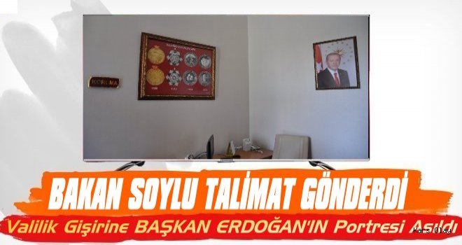 Kars Valiliği’ne Başkan Erdoğan Portresi