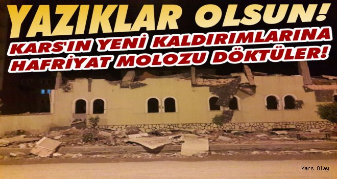 Kars’ın Yeni Kaldırımlarına Hafriyat Molozu Döktüler!