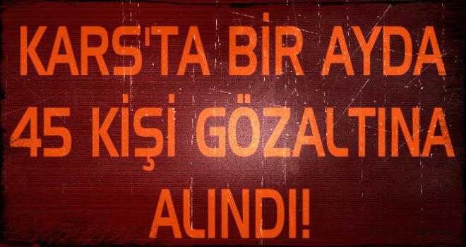 Kars'ta Bir Ayda 45 Kişi Kişi Gözaltına Alındı!